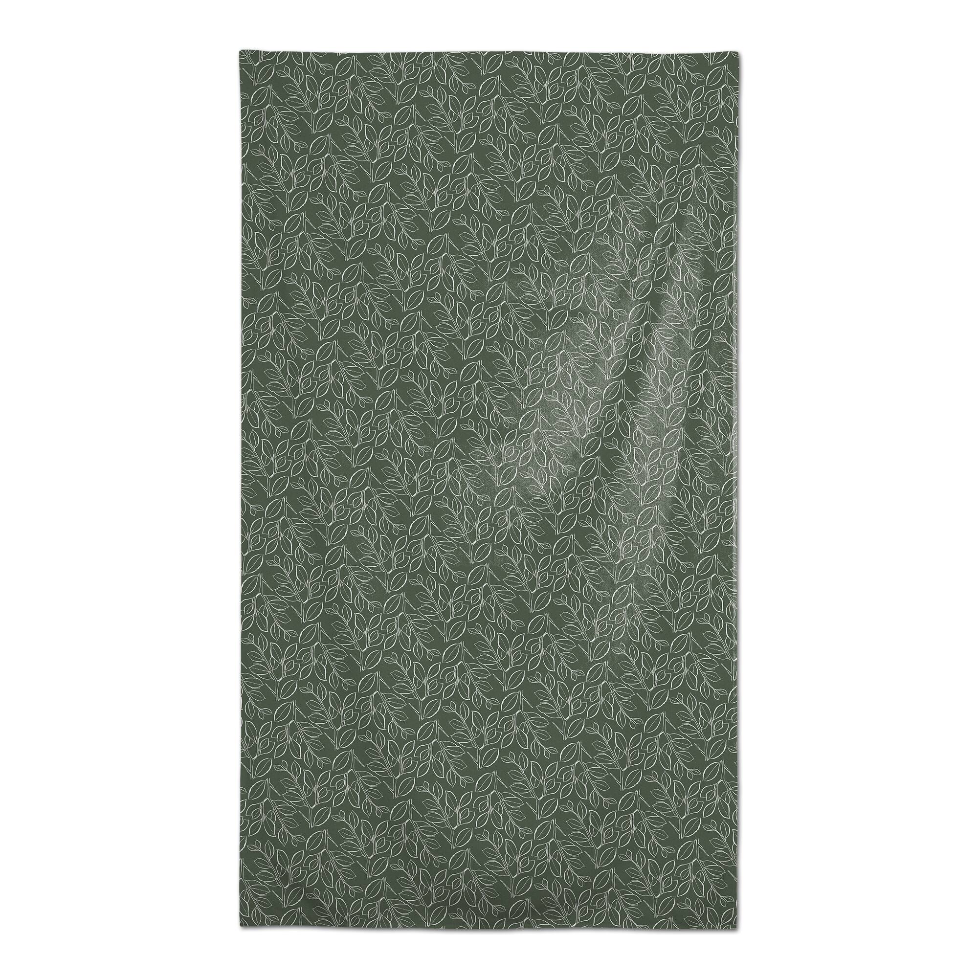 102" Sage Lined Leaves Tablecloth